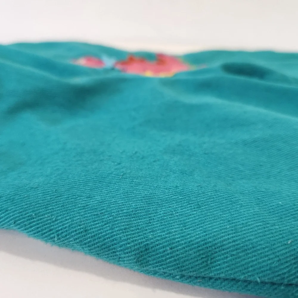 Vintage 80s Krazy Kritters Overalls Girls Size 2 Dinosaur Applique Teal Pink USA